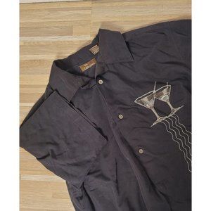 Cafe Luna Martini Button-Up, Short Sleeve Shirt, Men's Size Medium